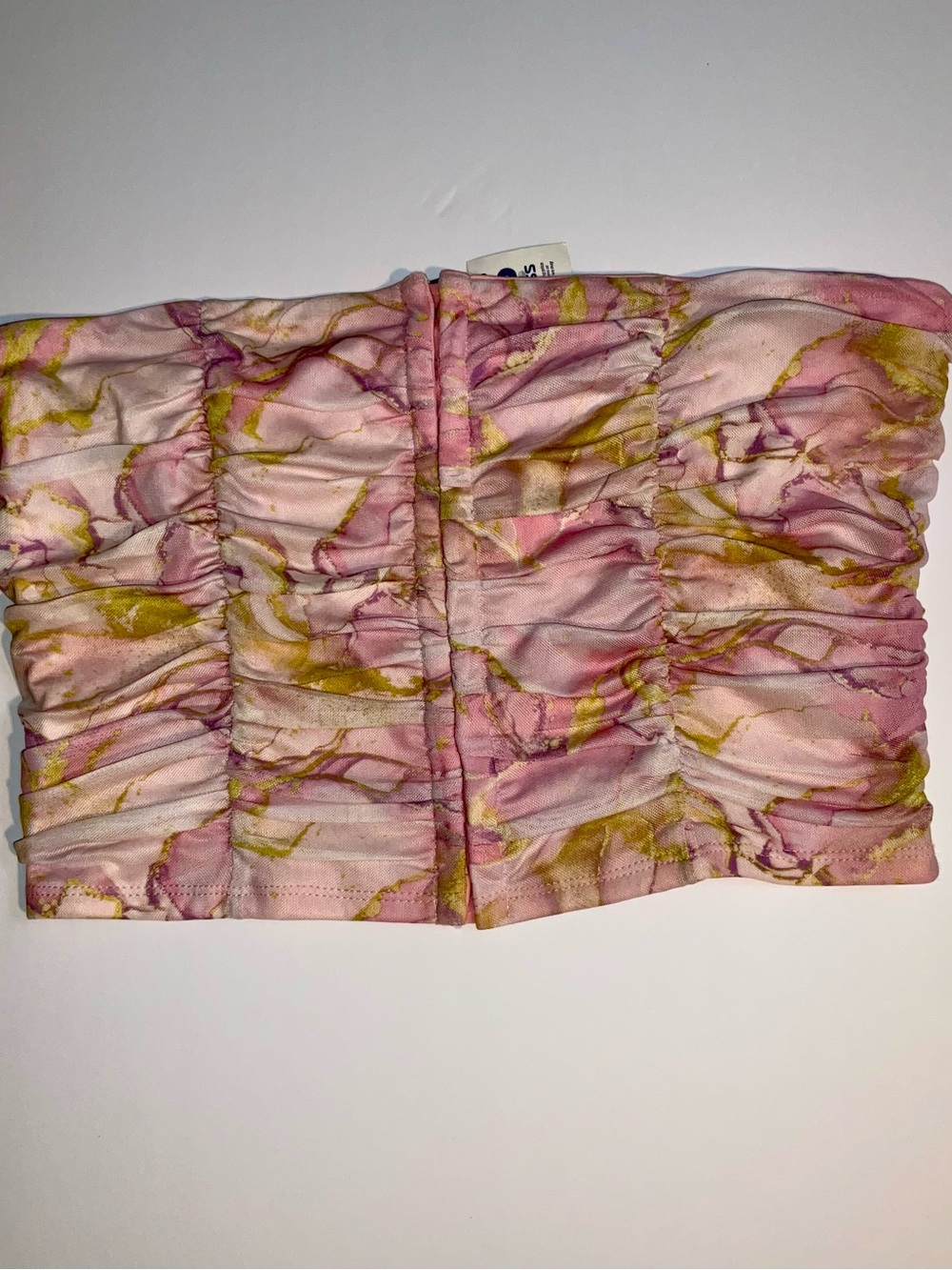 Forever 21 Pink Marble Ruched Camisole with Gold Accents